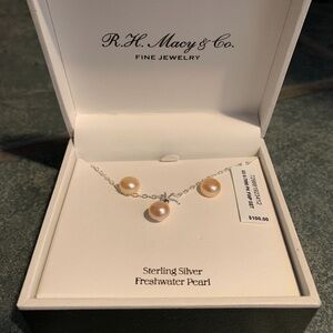 Macy's Sterling Silver Necklace with Freshwater Pearls